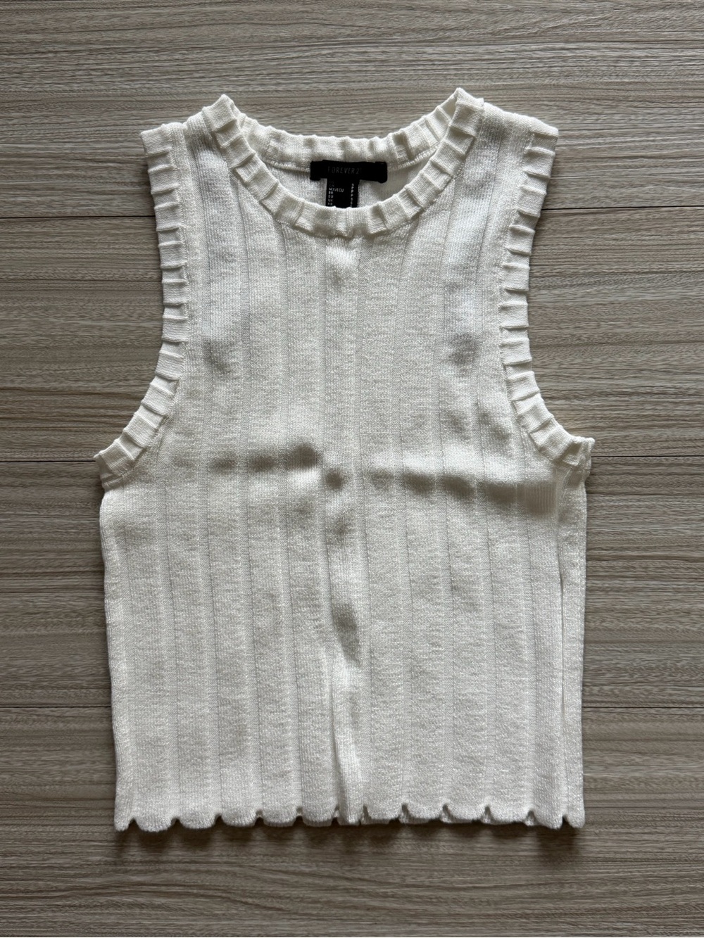 Forever 21 Scalloped Ruffle Trim Tank